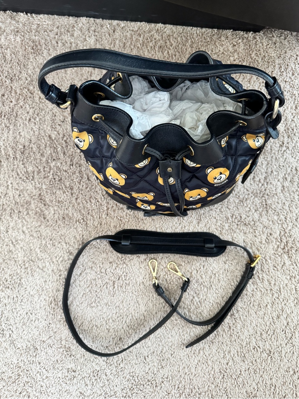 Authentic Moschino Bear Bucket Bag Shoulder/Crossbody View 3